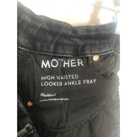Mother Looker Ankle Fray Blackbird Denim Women's 26 High Waisted Jeans Capsule - Picture 11 of 13